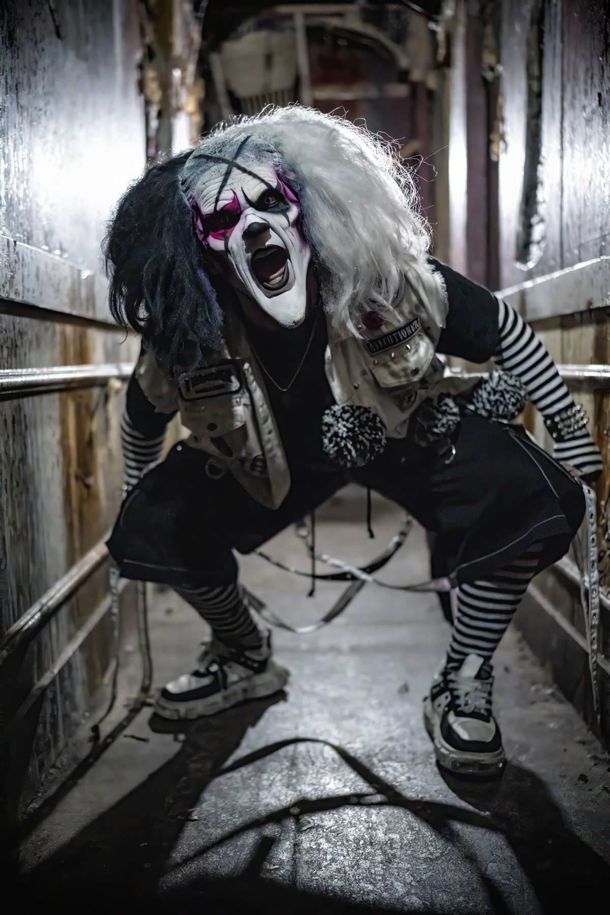 Hazzy the clown in his black and white costume