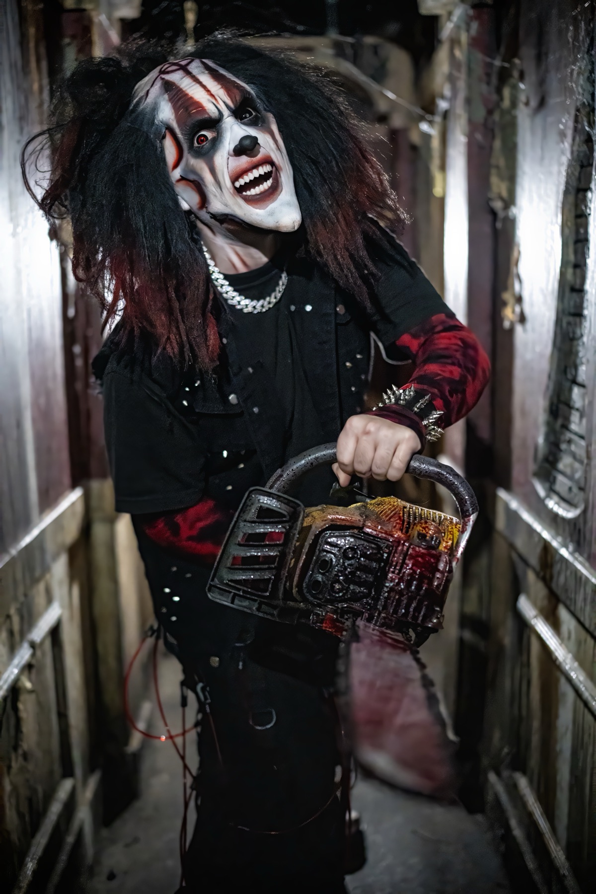 Saddy the Clown in black and red