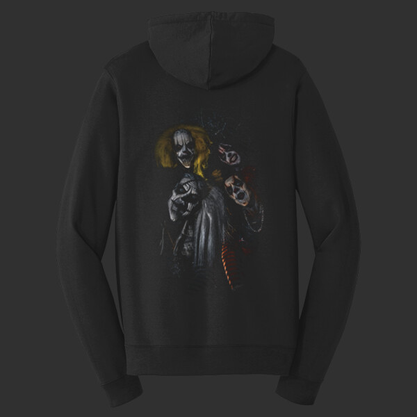 Sideshow Boys Hoodie back view with group artwork on black fleece