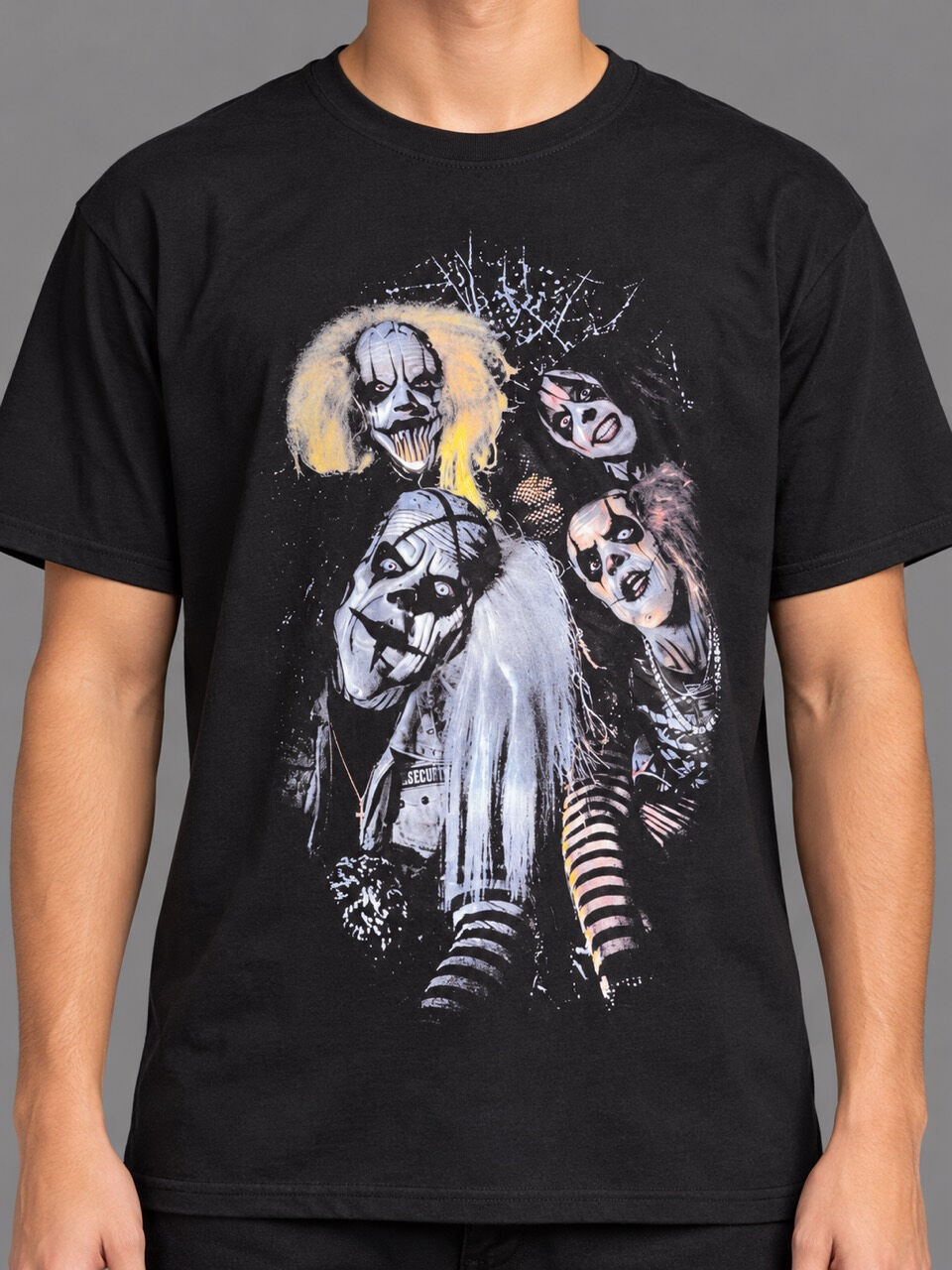 Sideshow Boys artwork on the black Crew Tee